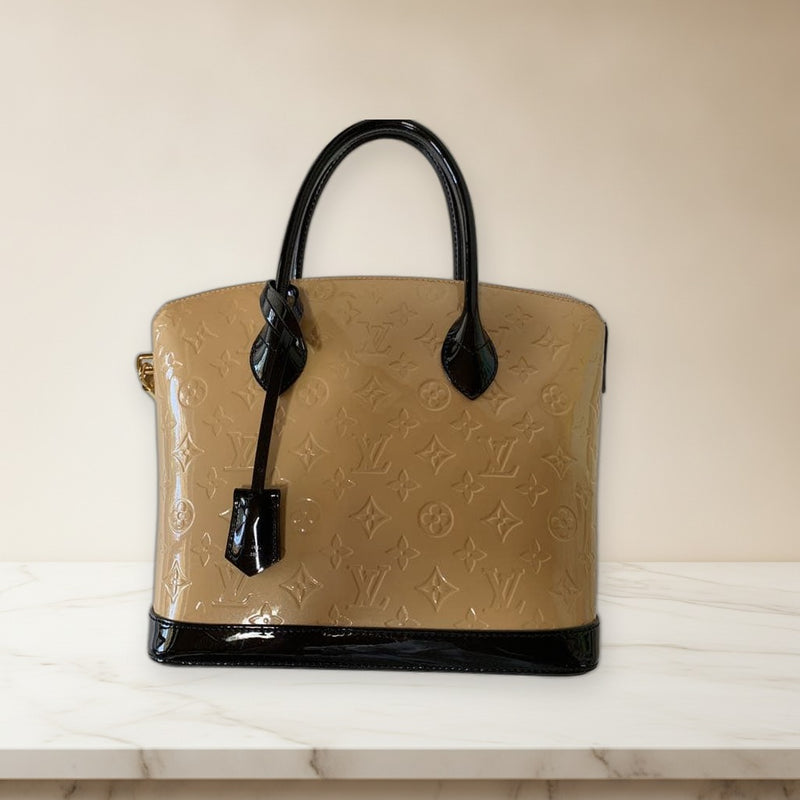 Louis Vuitton Lockit Pm M90251 Handbag Vernis Dune Bicolor