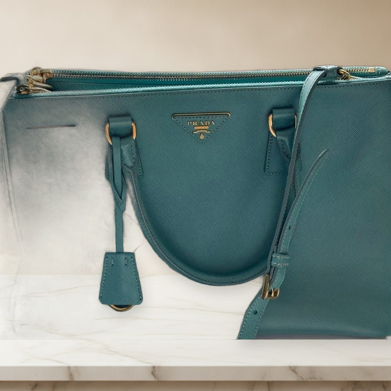 Prada Galle Handbag Peppermint Leather