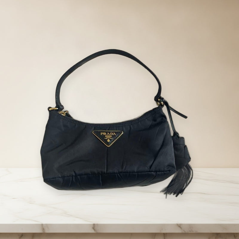 Prada Handbag Shoulder Bag Black Nylon
