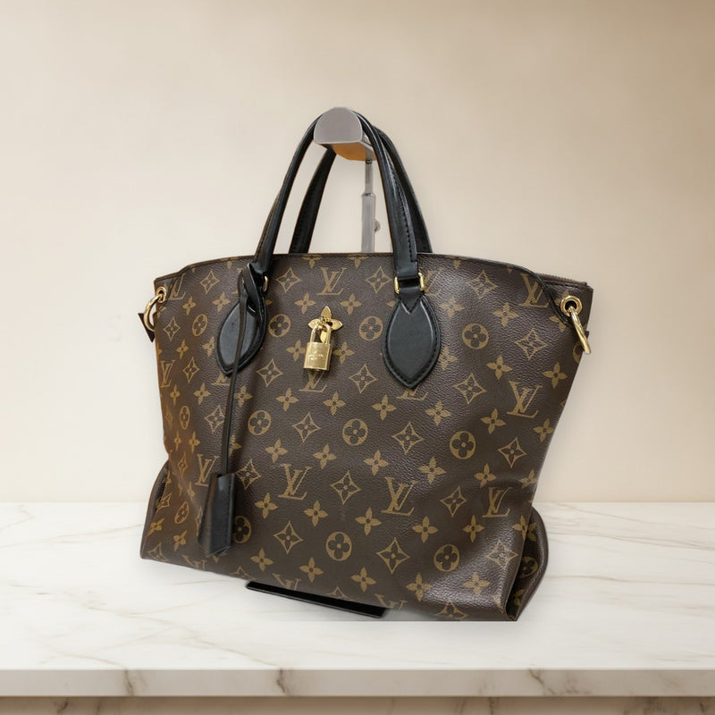 Louis Vuitton Flap Zip Tote Pm M44351 Monogram Leather Black Handbag