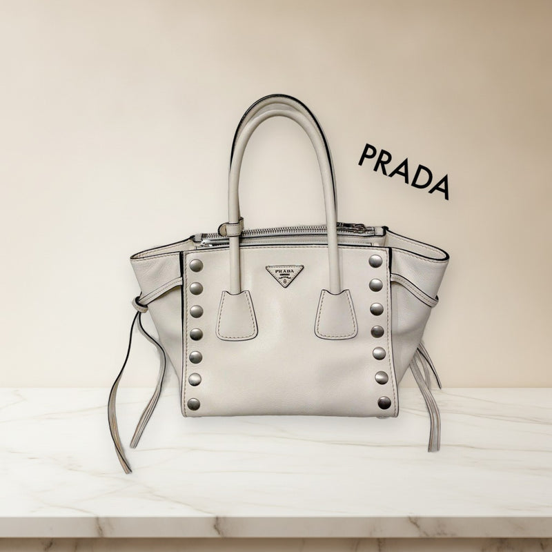 Prada Handbag Shoulder Bag Tote Black Leather