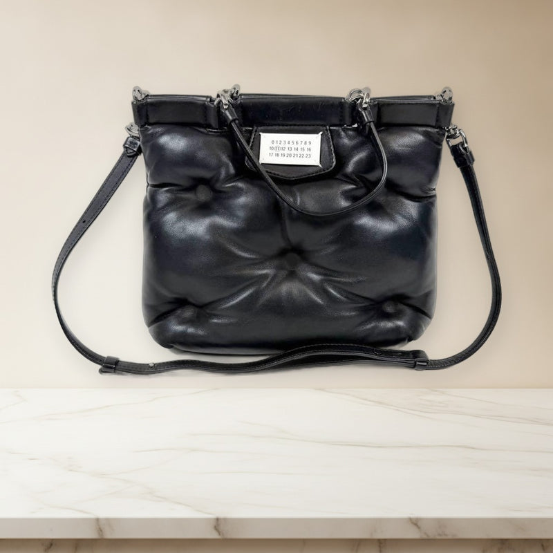 Maison Margiela Glam Slam S56WD0133 P4300 Shopping Bag Small Leather Black