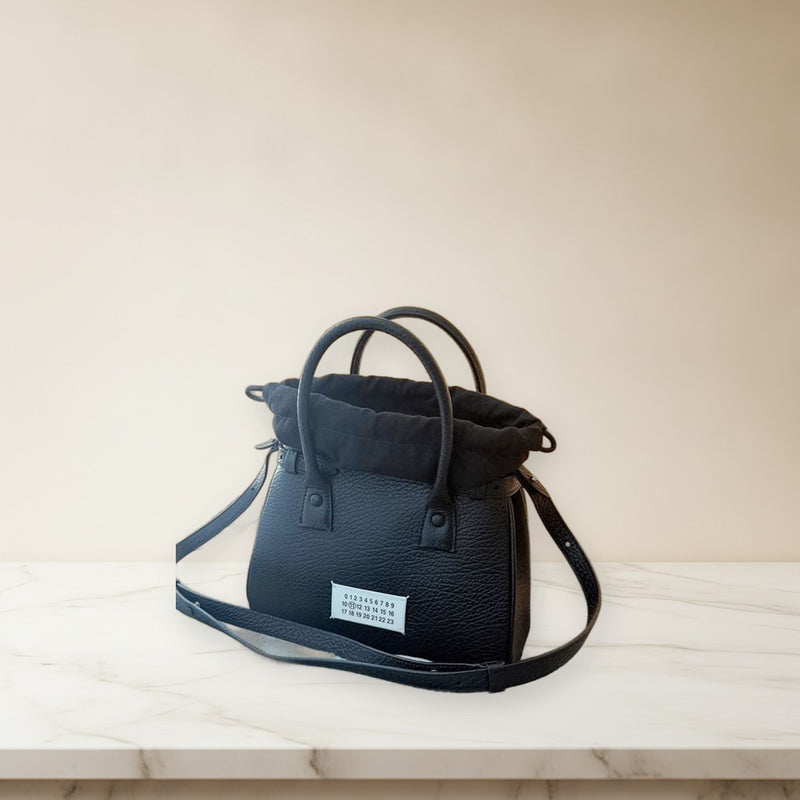 Maison Margiela 5AC Mini Handbag Shoulder Bag Leather Black 2-Way