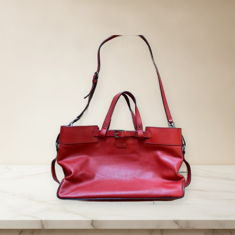 Gucci Gg Crystal Tote Bag Leather Red Shoulder Bag