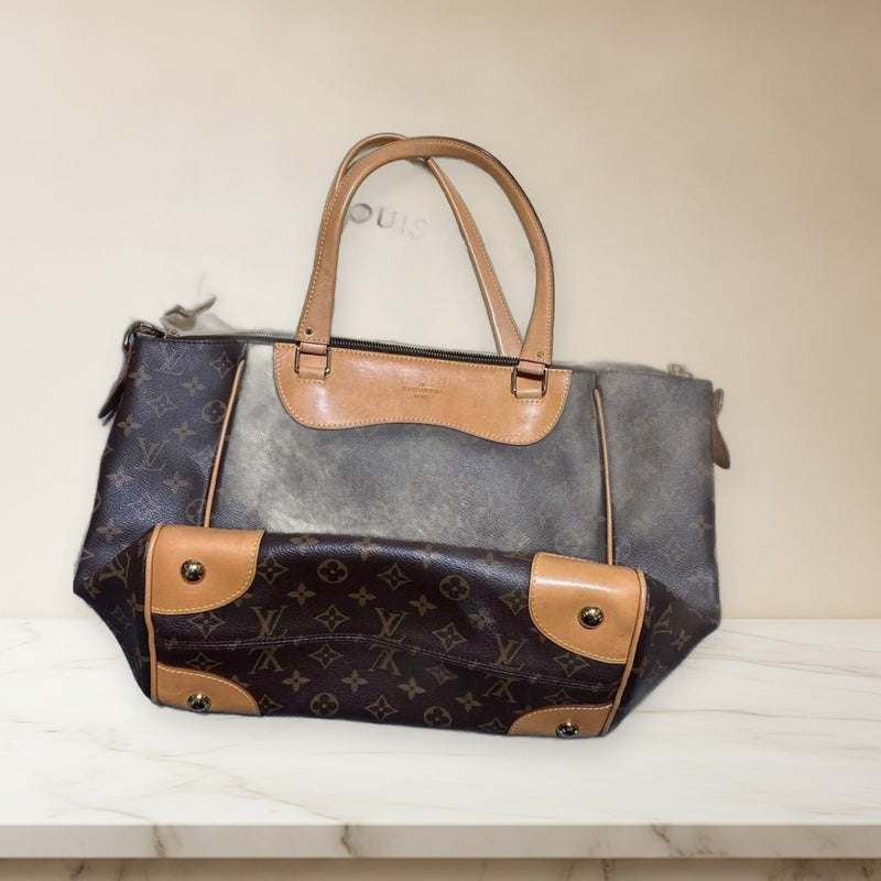 Louis Vuitton Estrela MI0195 Shoulder Bag Monogram Canvas Natural Leather Brown