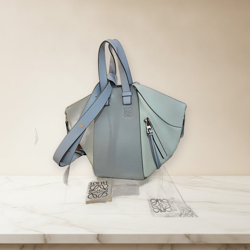 Loewe Hammock Bag Small Handbag Shoulder Bag Leather Light Blue
