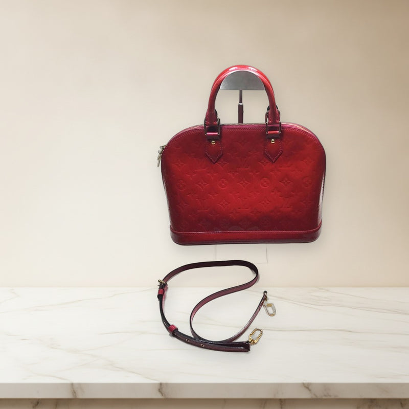Louis Vuitton Alma Pm M91770 Handbag Vernis Rose Indien FL0174