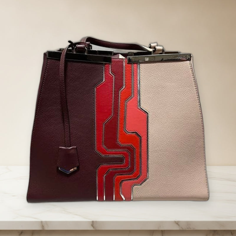 Fendi Troisieme Hawaii Limited Edition Handbag Bicolor Leather