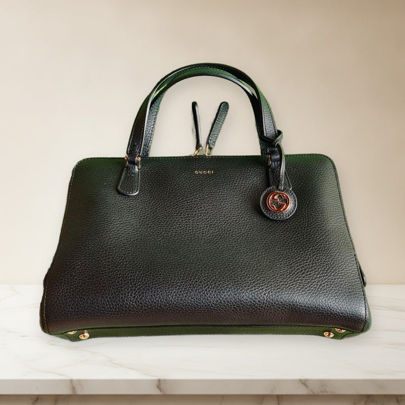 Gucci 2way Handbag Shoulder Bag Leather Black