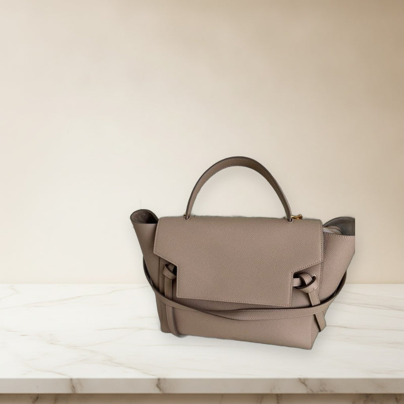 Celine Belt Bag Handbag Shoulder Bag Beige Leather