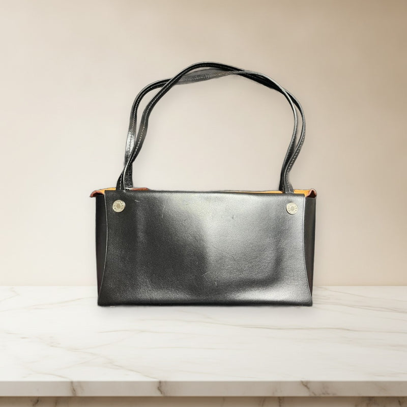 Hermes Sak A Main Bag In Box Db Agner U Naturel Noir Box Calf Leather Silver