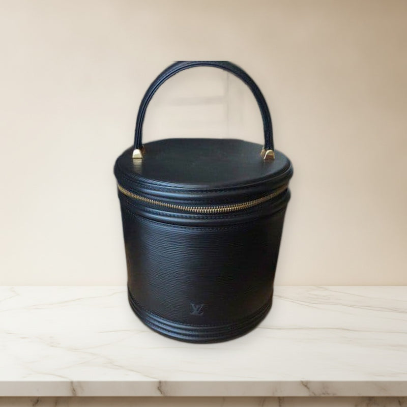 Louis Vuitton Epi Cannes Handbag Clutch Black Leather