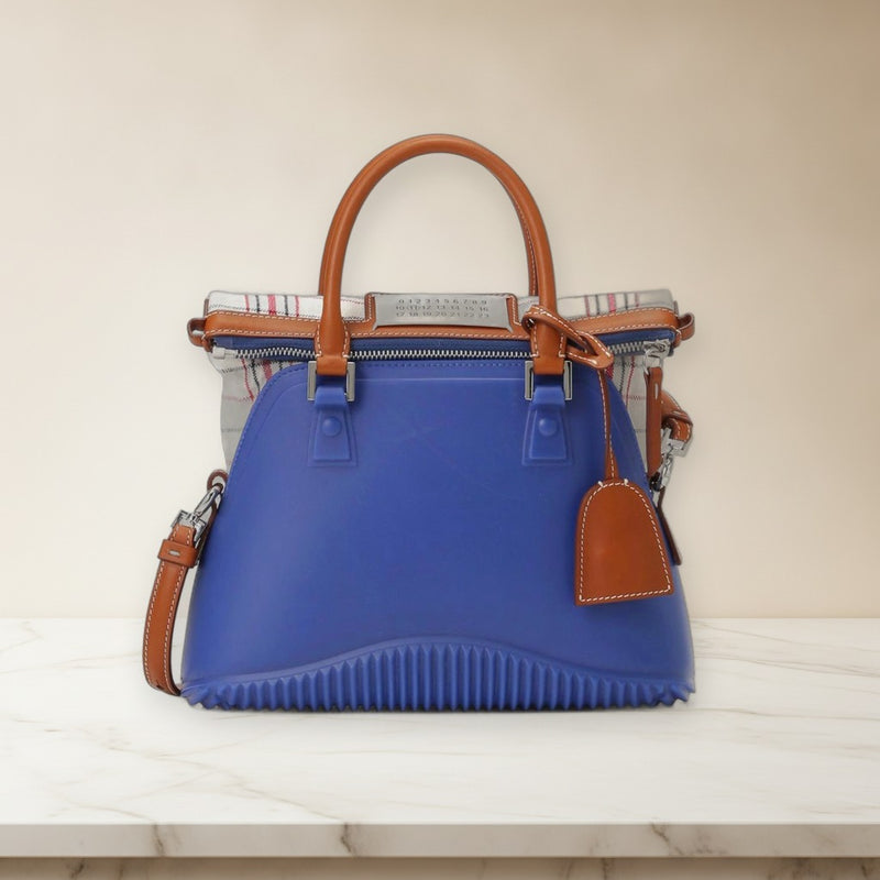 Maison Margiela 5AC Shoulder Bag Rubber Leather Blue