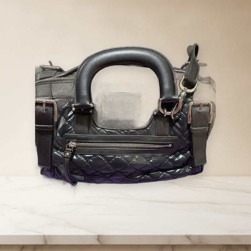 Dolce Gabbana 2-Way Handbag Shoulder Bag Black Leather