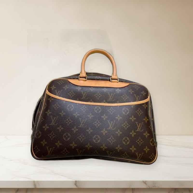 Louis Vuitton Deauville Monogram Handbag Brown Leather
