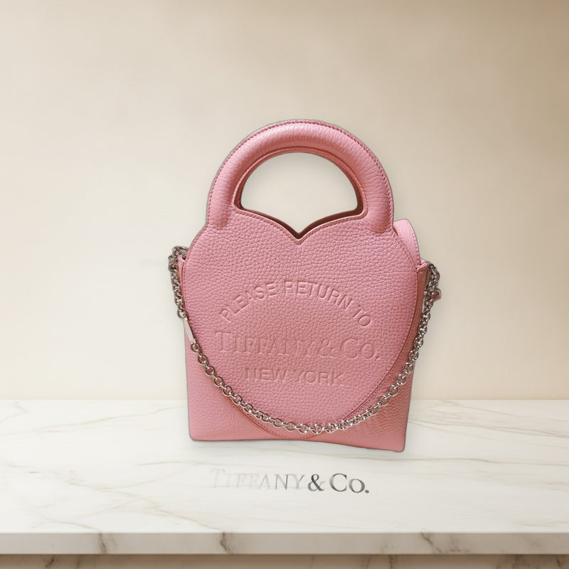 Tiffany Co. Return To Tiffany Mini Blush Taurillon Leather 2-Way Bag