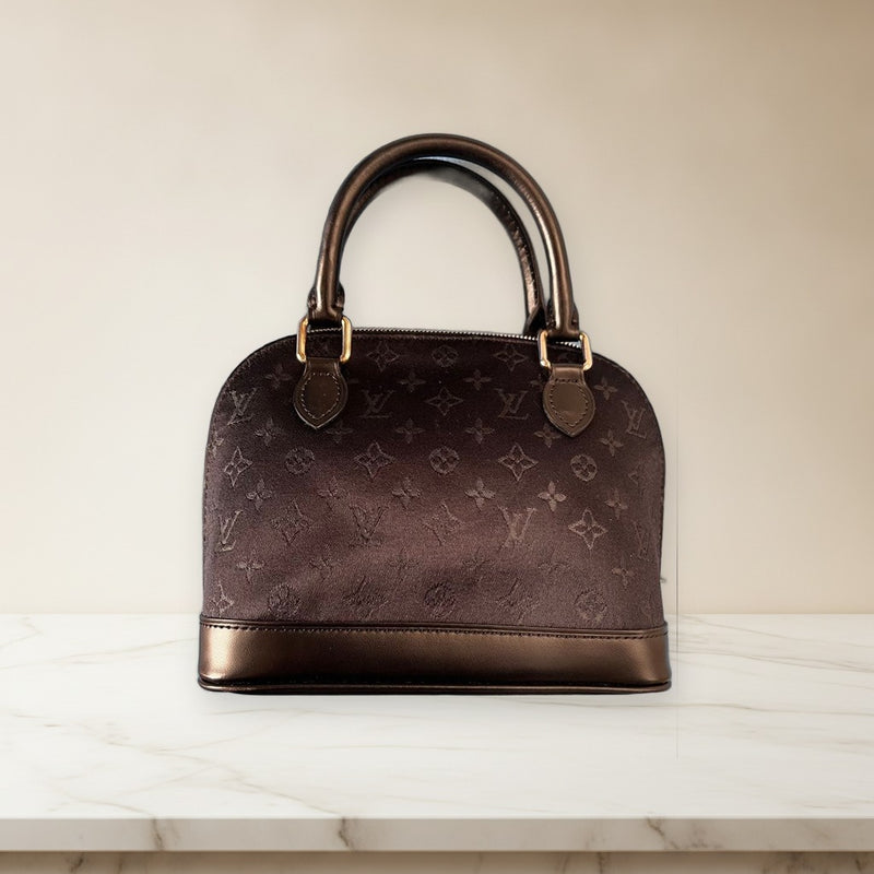 Louis Vuitton Satin Clutch Handbag Black