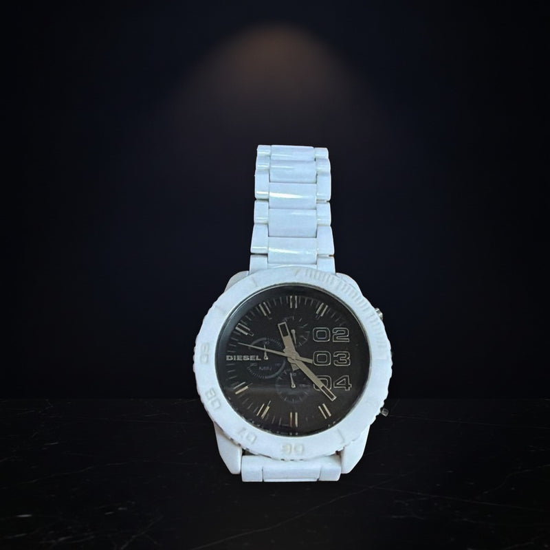 Diesel Ceramic Dz4220 White Black Modified Mens Watch